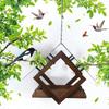 Подвесная кормушка для птиц Геометрическая платформа-кормушка с крышей Уличный дождестойкий домик-кормушка Привлекает кардиналов, щеглов, синиц для балкона, двора