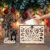 DIY Wooden Wedding Card Box Check In Box Floral Pattern Creative Money Box with Lock Wedding Birthday Party Favors Home Decor