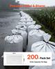 Empty Sandbags, 200 Packs 40 x 66 cm, Heavy Duty Sand Bags Sacks with Ties, 22.6kg Capacity Woven Polypropylene Sandbags, Tear-Resistant &