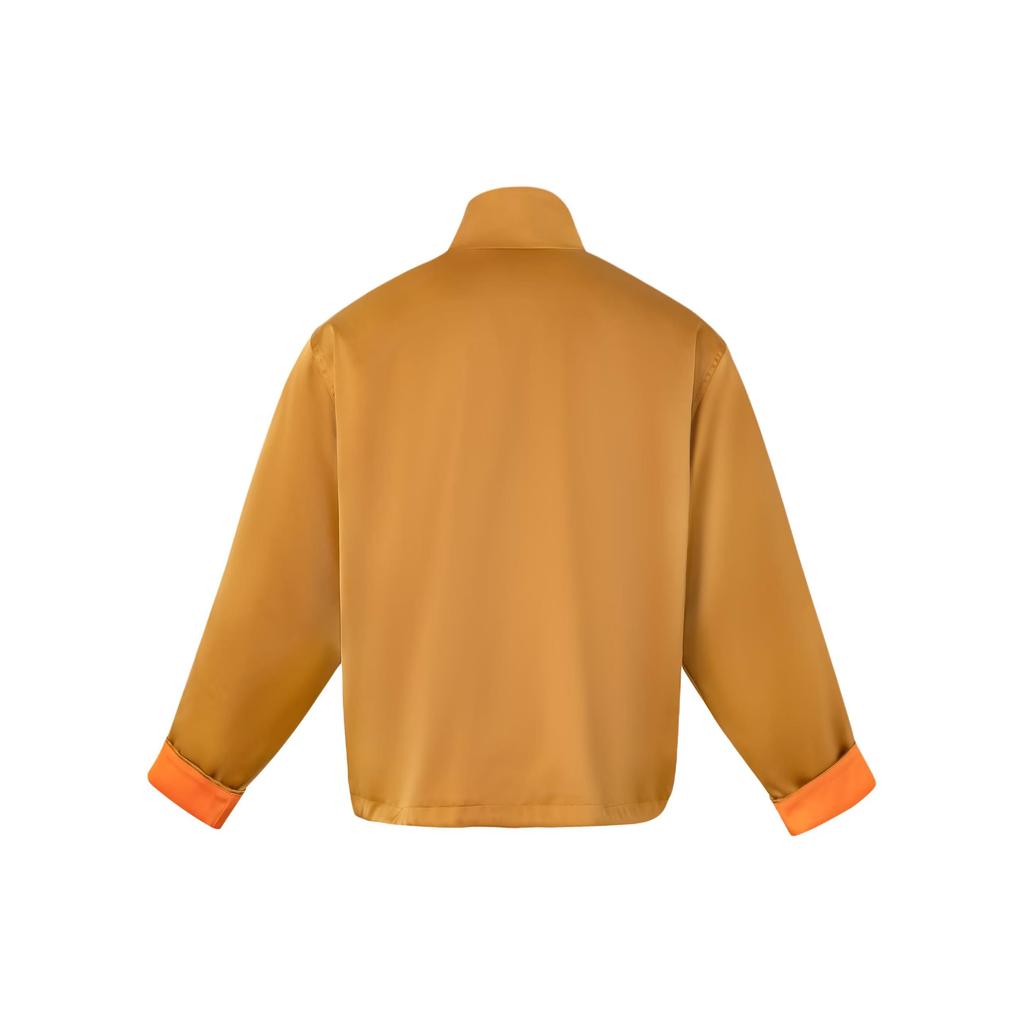 Adidas Оригинальная куртка унисекс в стиле SS24 в китайском стиле с полосками на пуговицах и воротником-стойкой, повседневная, с длинным рукавом, светло-коричневая, JD3379