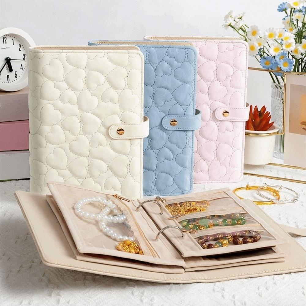 Waterproof Necklace Binder Love Heart Necklace Binder Display Box Jewelry Storage Book Gift