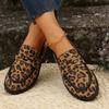 Women's Sneakers Leopard Patchwork Slip-on Loafers Shoes Women Chunky Heel Platform Casual Plus Size Sneakers Women