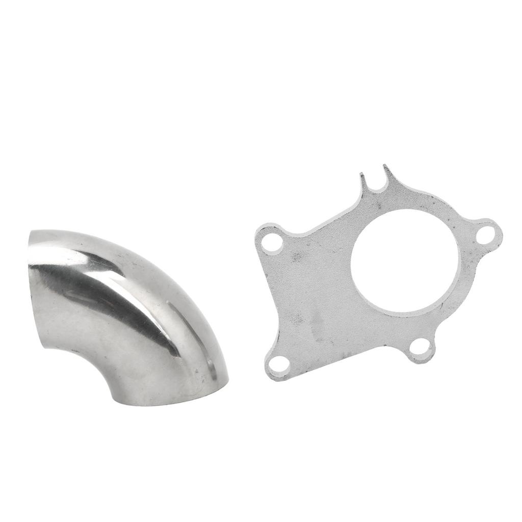 Turbo Downpipe Flange with 2.5in 90 Degrees Elbow High Temperature Resistant Fit for T3 T4 5 Bolts Turbo