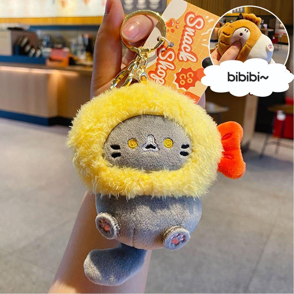 Cocoa Cat Snapper Keychain Plush Schoolbag Pendant Cute Snapper Head Keychain