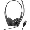 USB Headset - IGGUAL - 270° Rotating Microphone - Noise Cancellation - Built-in Remote Control - Comfortable