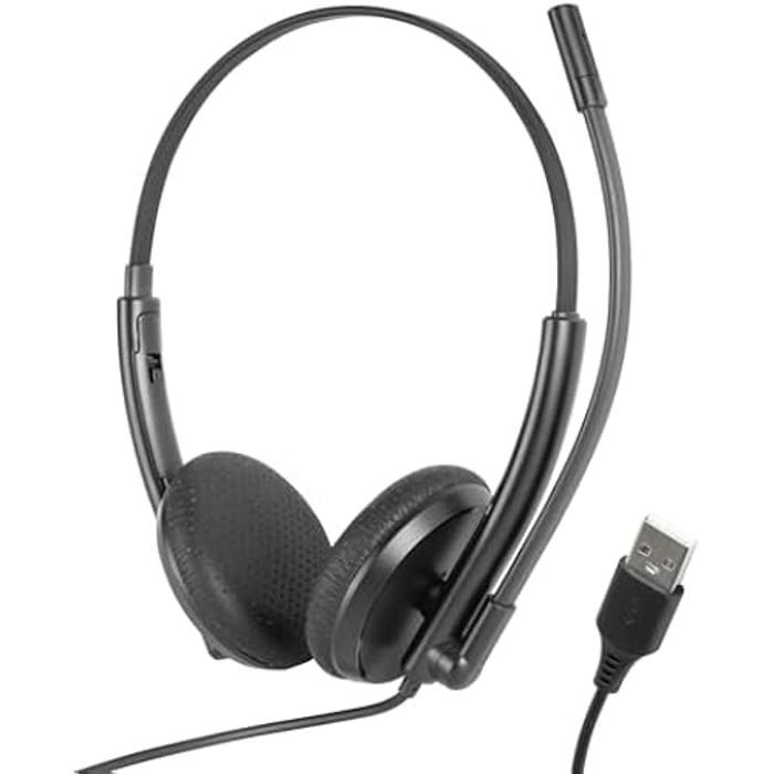 Casque USB - IGGUAL - Microphone rotatif 270° - Annulation de bruit - Télécommande intégrée - Confortable