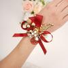 1pc Simulation Wristlet Flower Party Decor Chinese Style Corsage Bride Accessories Ribbon