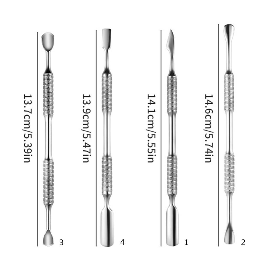 Cuticle Pusher Double-Headed Cuticle Pusher Stainless Steel Nail Polish Remover Manicure Tool for Fingernails Toenails