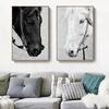 Украшение гостиной Картина Лошадь Диван Фон Секретный Скандинавский Подвесной Холст Художественная Роспись Черно-Белая Лошадь Животное
