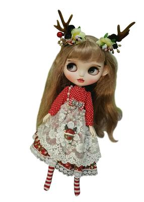 Костюм Blythe, Obitsu 24, Licca-chan, Azone, Jenny, одежда для кукол 1/6, Платье с оленьими рогами
