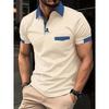 Summer Men's Casual Patchwork Pocket Short Sleeve Polo Shirt Comfortable Breathable Lapel Button Men's Fashion Sports Street Wea