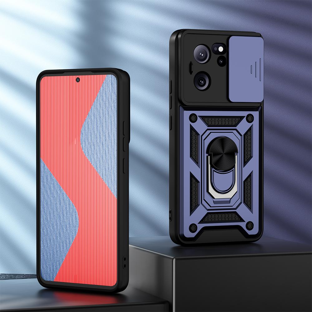 KEYSION Противоударный чехол для Xiaomi 13T 13T Pro 5G, защитное кольцо для объектива камеры, подставка, задняя крышка для телефона Redmi K60 Ultra