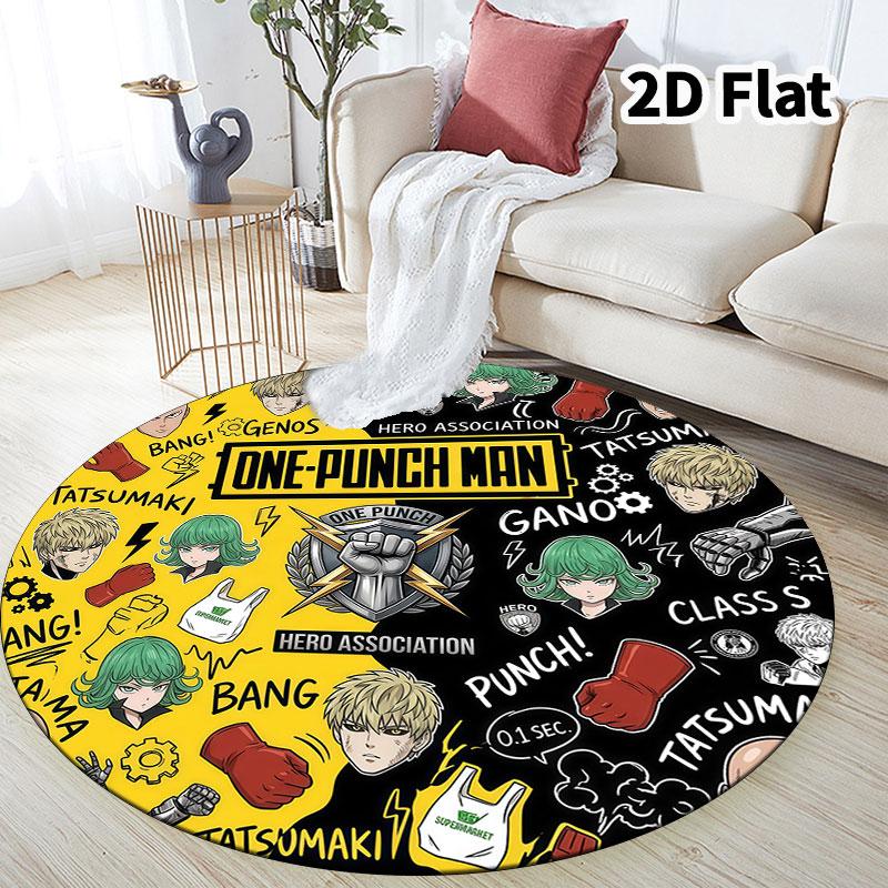 Onepunch Man Round Area Rug Carpet Rug For Living Room Bedroom Sofa Playroom Decor Nonslip Floor Mat