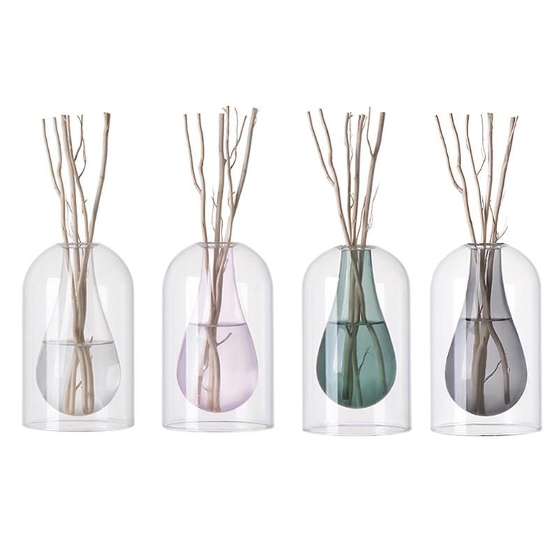 1 шт. Бутылка для ароматерапии с каплями воды, прозрачная стеклянная бутылка для ароматерапии, современный стеклянный контейнер, креативный, 4 цвета