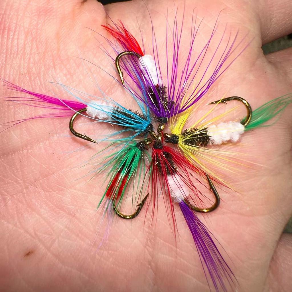 Fly Fishing Flies Lure 5/10Pcs Fly Fishing Lures Bass Salmon Trout Flies Dry Fly Fishing Feather Bait Fishing Flies