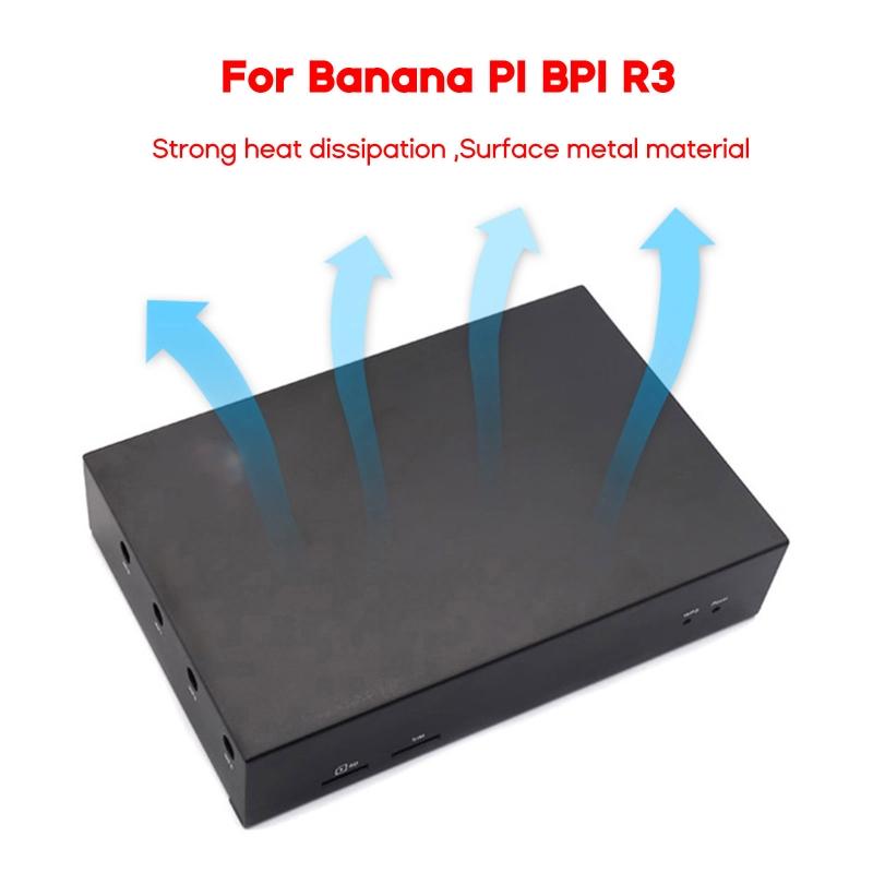 Металлический корпус - коробка для Banana Pi BPI R3 Охлаждающий металлический процессор - радиатор Защитная коробка для Banana Pi BPI R3