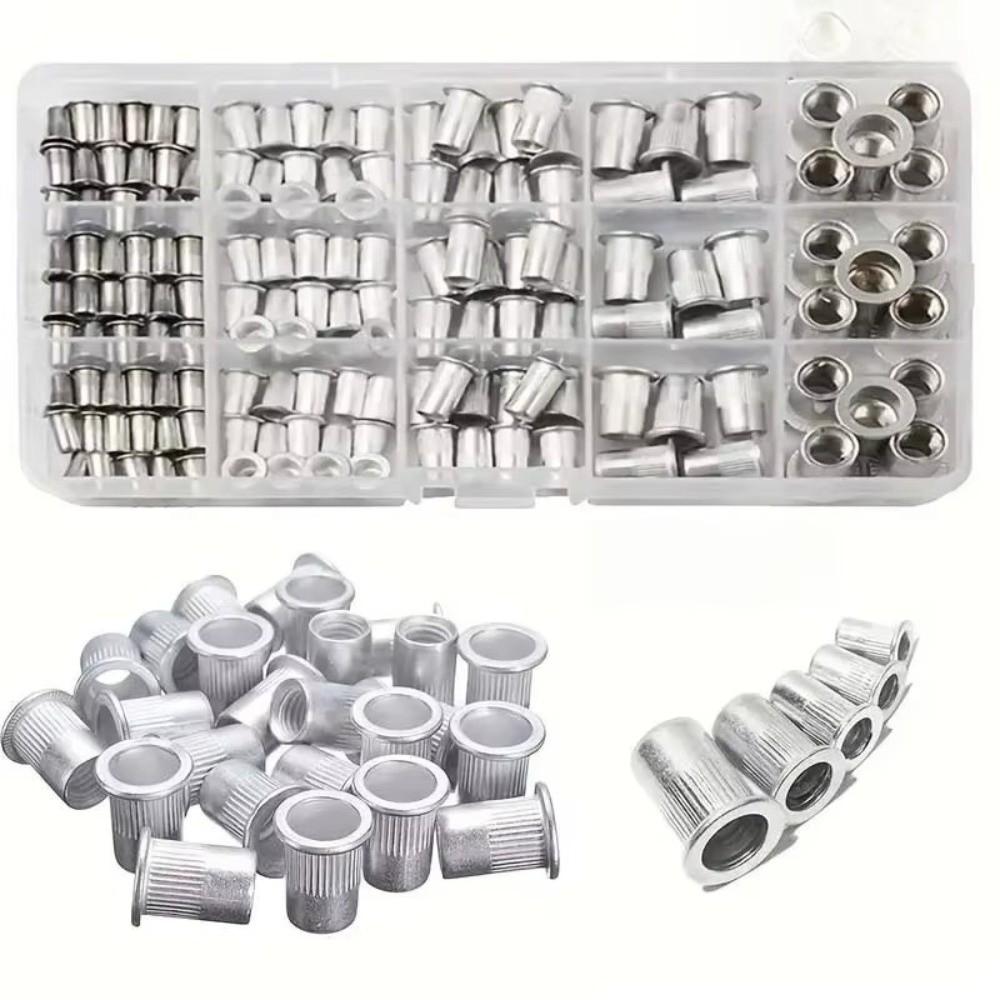 150PCS Repair Tools M3-M8 Flathead Screw Crimp Plier Durable Rivet Nut Kit Automotive Repair