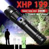 Super Bright Flash Light Powerful XHP199 LED Torch Light Self-protection Lamp Zoomable Light Waterproof Flashlight Long Rang Torch