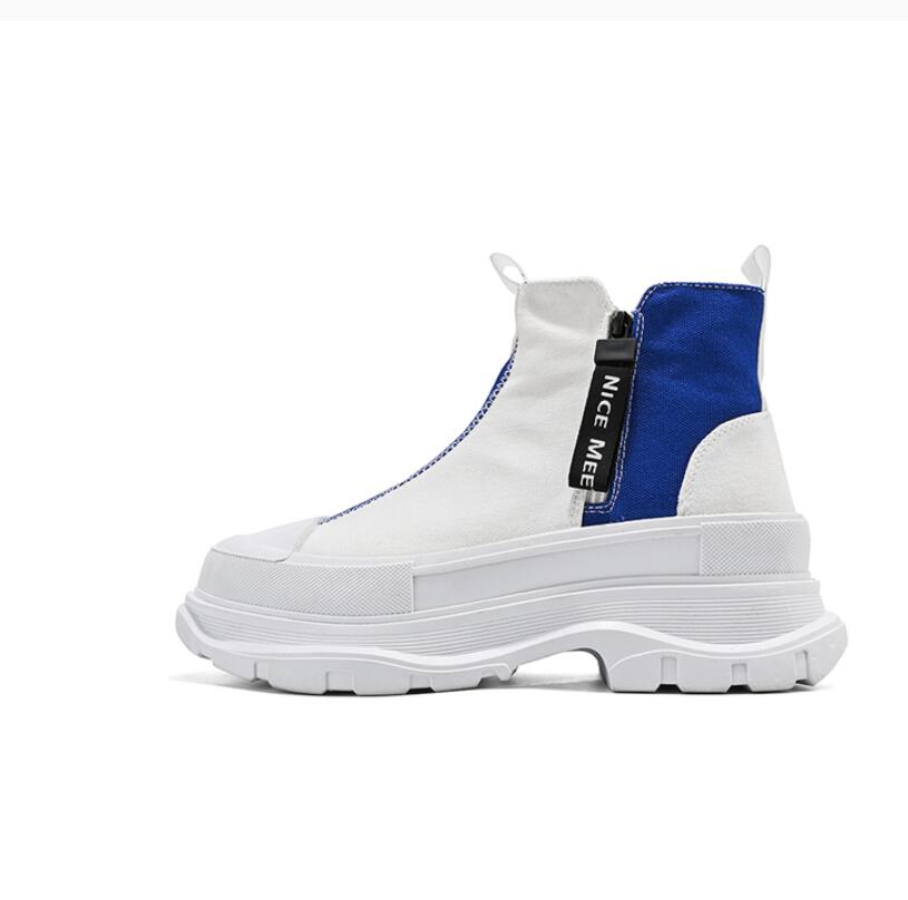 2024 Мужские высокие кроссовки Gang Повседневные легкие удобные туфли для скейтбординга Прогулочные туфли на плоской подошве Осенний тренд Платформа Мужские вулканизированные туфли