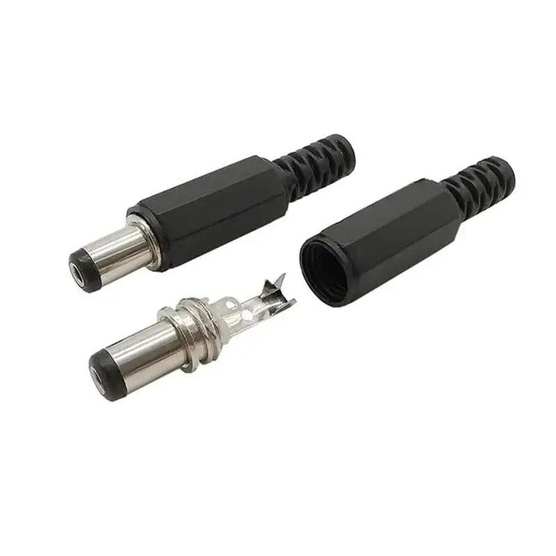 10Pcs DC Connectors 5.5x2.1mm 3.5x1.3mm DC Power Plug Male Female Jack Socket Nut Panel Mount DC Power Adapter Connector 5.5*2.1