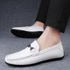 Spring Men Brand Casual Driving Shoes Bean Shoes Fashionable Men Comfortable and Non Slip Soft Sole Cowhide Casual Leather Shoes