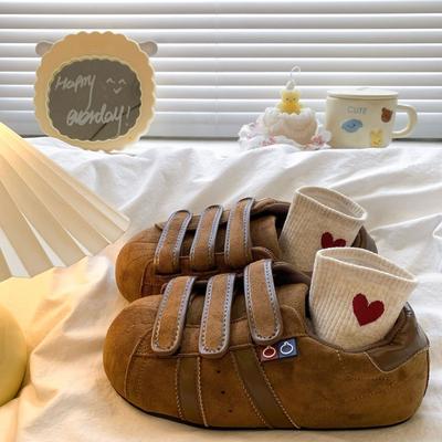 Ретро матовые туфли на платформе с большой головой женские 2025 осень новые на плоской подошве с внутренней высотой увеличение низкий верх спортивная обувь повседневные моральные тренировочные туфли