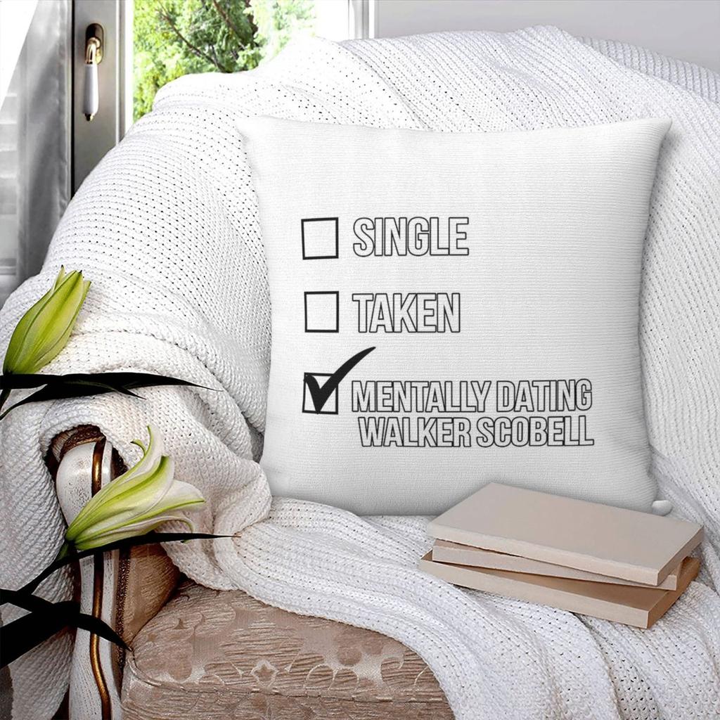 Mentally Dating Walker Scobell Square Pillowcase Polyester Linen Velvet Creative Decor Throw Pillow Case Sofa Seater Cover 18"
