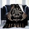 Norse Mythology Viking Blanket Odin Rune Nordic Decorative Flannel Blanket