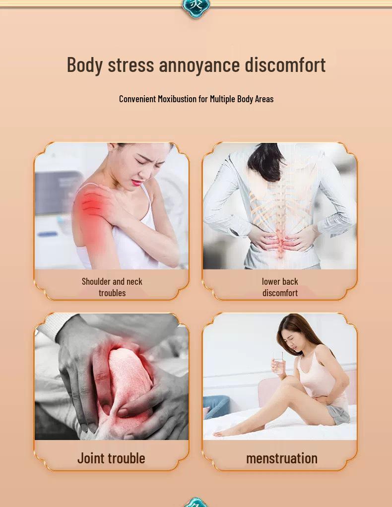 Бездымная коробка для моксы из массива дерева с контролем температуры для живота, талии и шеи - Портативный мокса-стик и оборудование для фильтрации дыма.