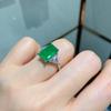 Кольцо с имитацией темперамента Параиба, женское, прямоугольное, с изумрудом и цирконом, модное кольцо