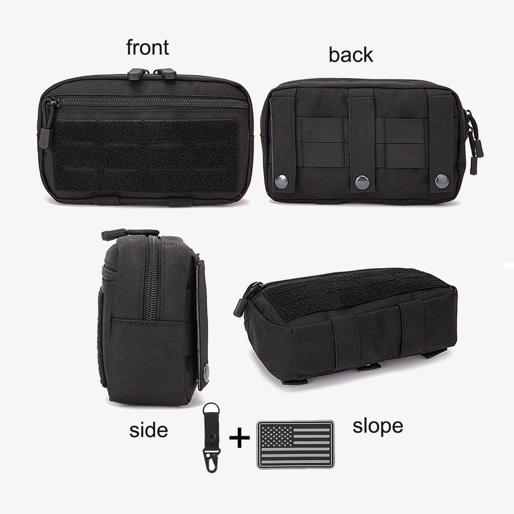Tactical Molle Admin Pouch Utility Laser Cut EDC Tool Pouch Bag Horizontal Modular Pouches