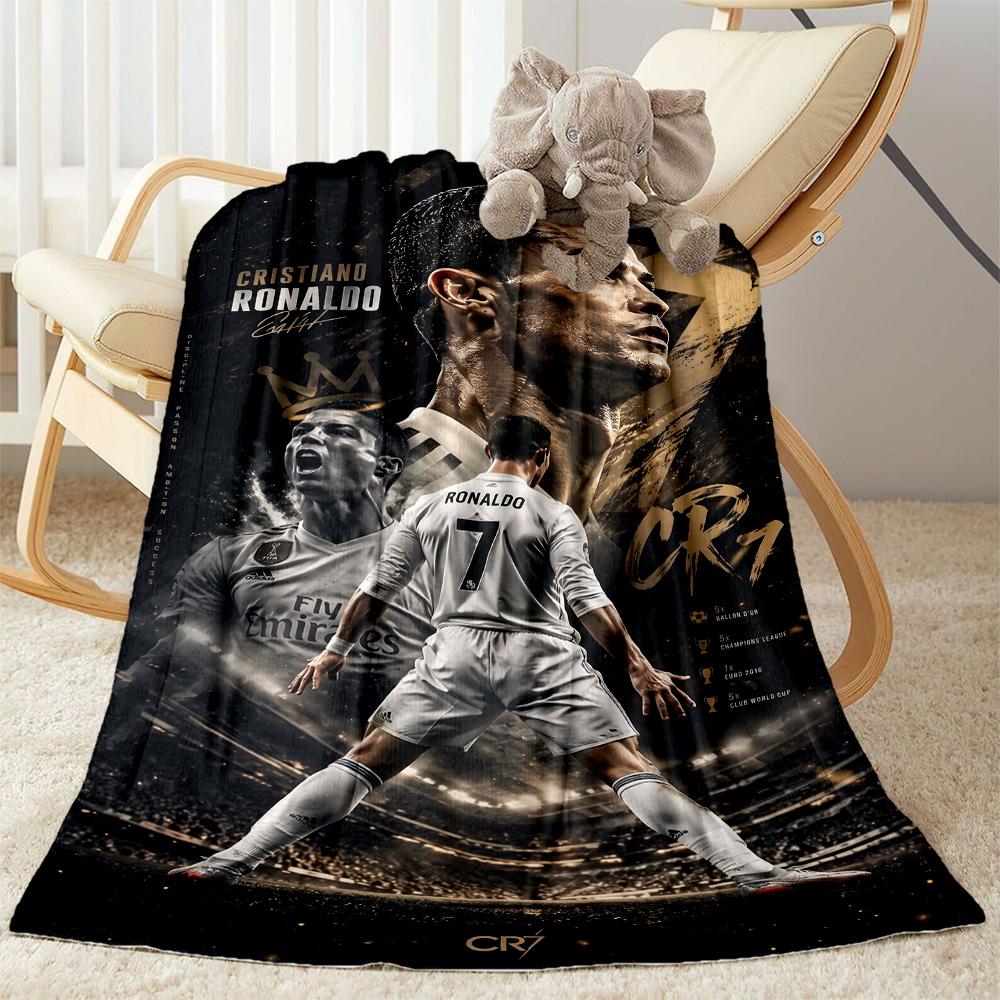 Ronaldo's Legacy Football Blanket Soft Warm Cozy Suitable for Bed Picnics Sofa for All Seasons Stylish Decor Suitable for Gifting Relatives and Friend