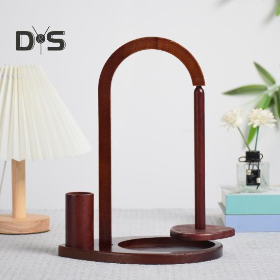 Magnetic Yarn Holder Wooden Yarn Dispenser with Storage Cylinder Yarn Ball Organizer Holder Gift for Knitting Crocheting Enthusiasts