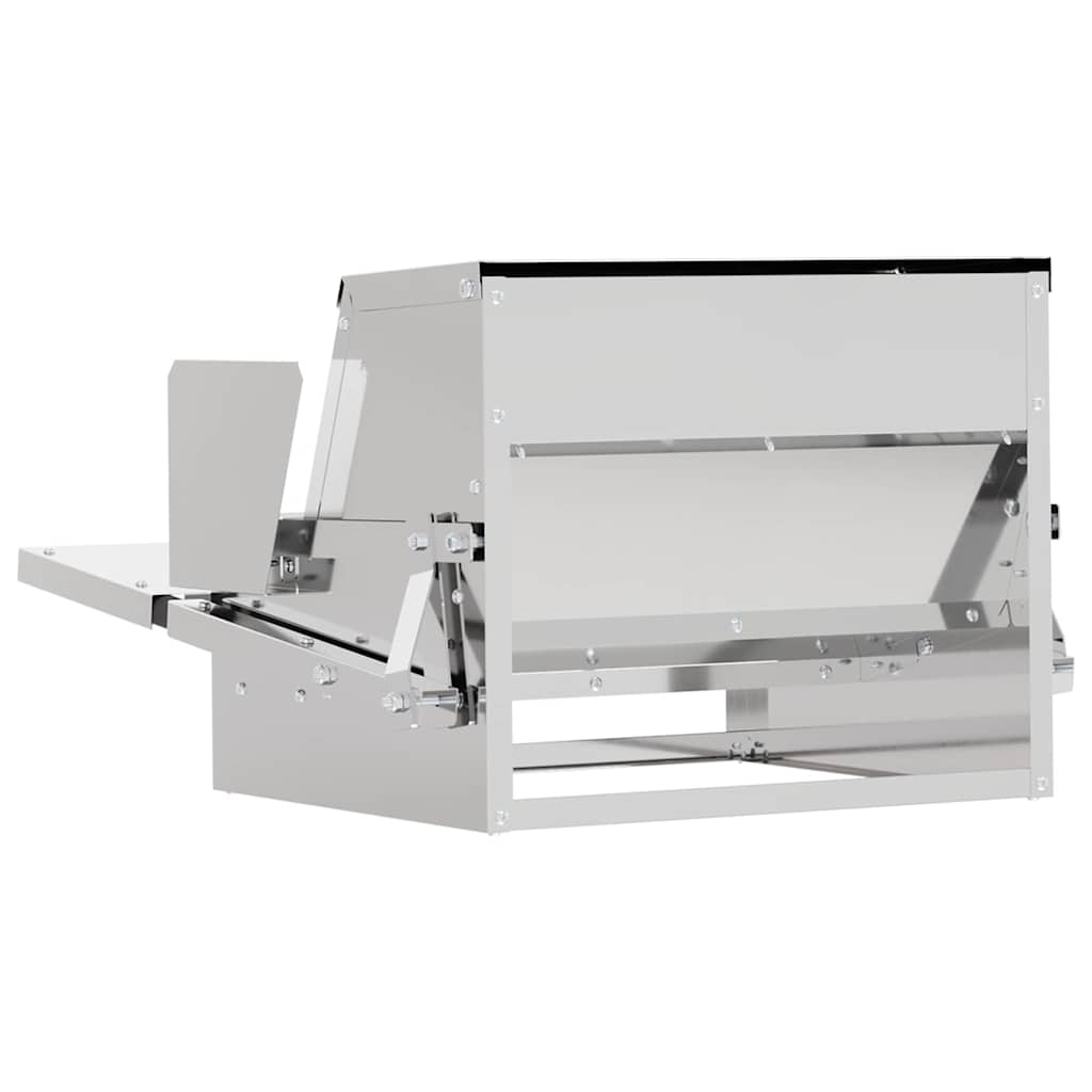 Chicken Treadle Feeder Silver 50 x 40 x 29 cm Galvanized Steel