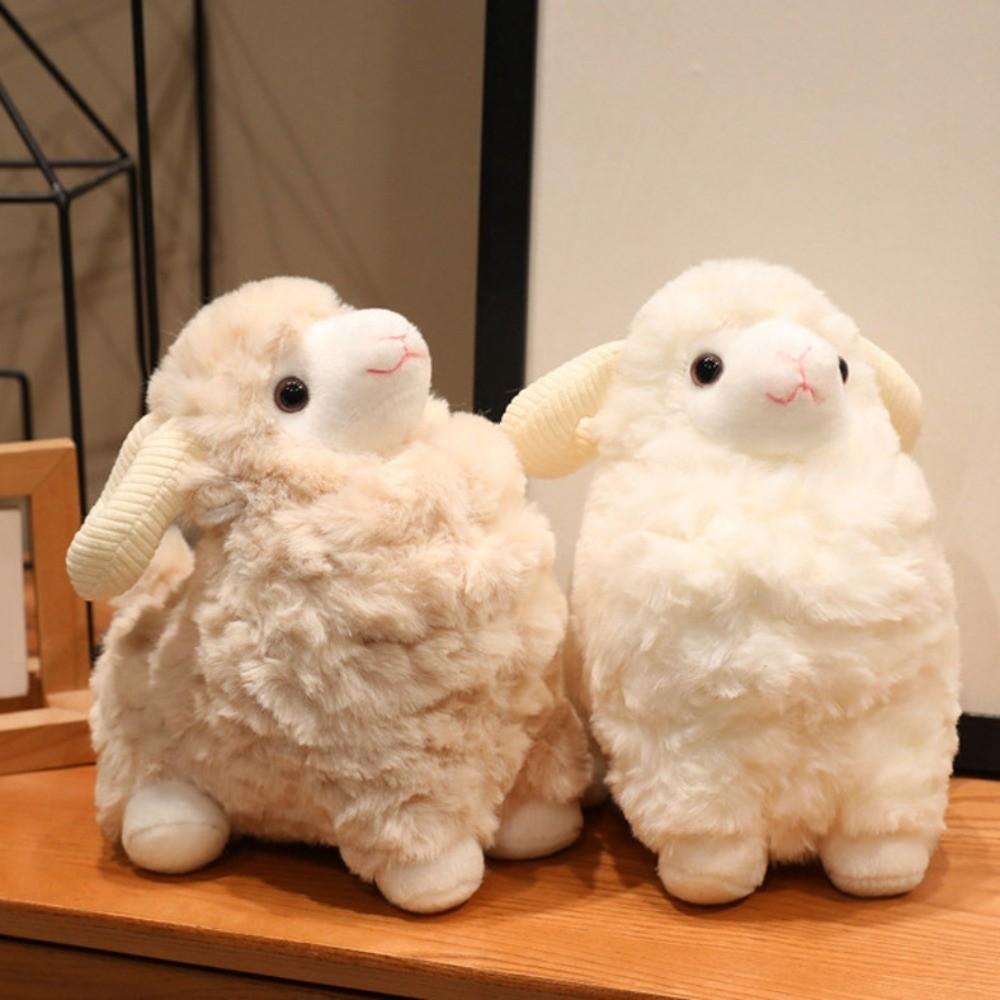 Мультяшная плюшевая кукла-овечка, имитация животного, пушистая кукла, креативная плюшевая игрушка-ягненок, подарок на день рождения