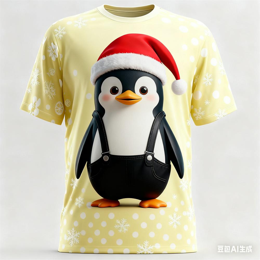 Summer Round Neck 3D Christmas Cartoon Animal Pattern Printed Top Fashionable Casual Short Sleeved Children's Boy T-shirts