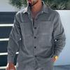Мужская рубашка с несколькими карманами, облегающий кардиган, вельветовая повседневная мужская куртка, модный топ