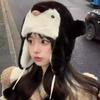 Winter Warm Earflap Hat Cold Protection Beanies Caps Sweet Plush Hat  Kids Adult Gifts