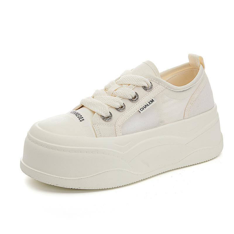 Белые туфли с пенопластовой подошвой, женские, лето 2025, новые, толстые, дышащие, повседневные, одинарные туфли, женские, маленькие, женские туфли, прилив