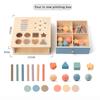 Baby Object Permanent Box Montessori Wooden Toy Color Sorting Shape Matching Box Coin Ball Drop Sensory Box Fine Motor Skills To