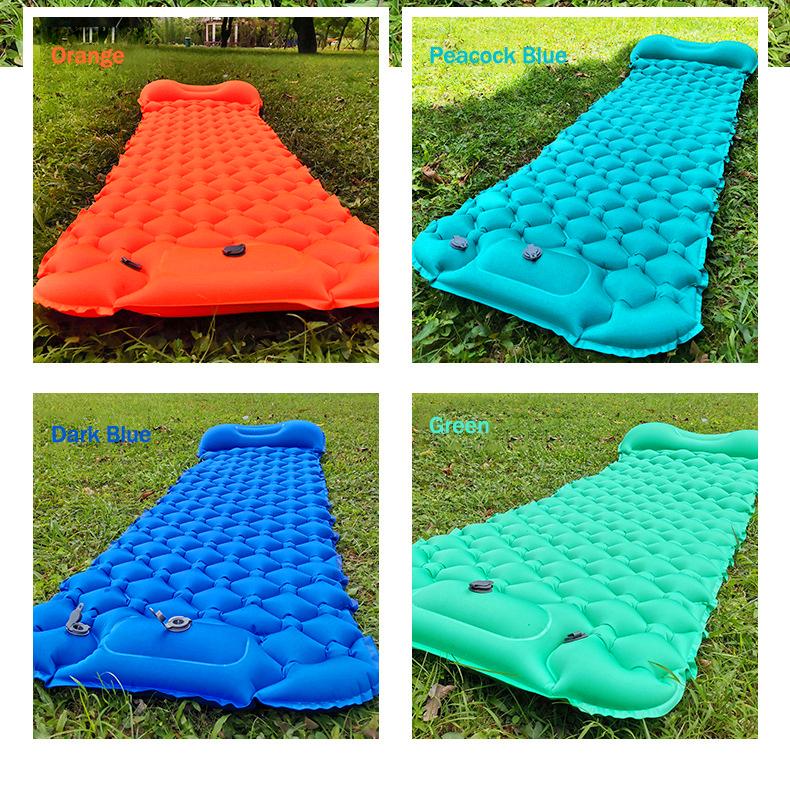 Inflatable Mattress with Pillow Camping Mat Moisture-Proof Thickened Eco-friendly Portable Foldable Sleeping Pad for Outdoor