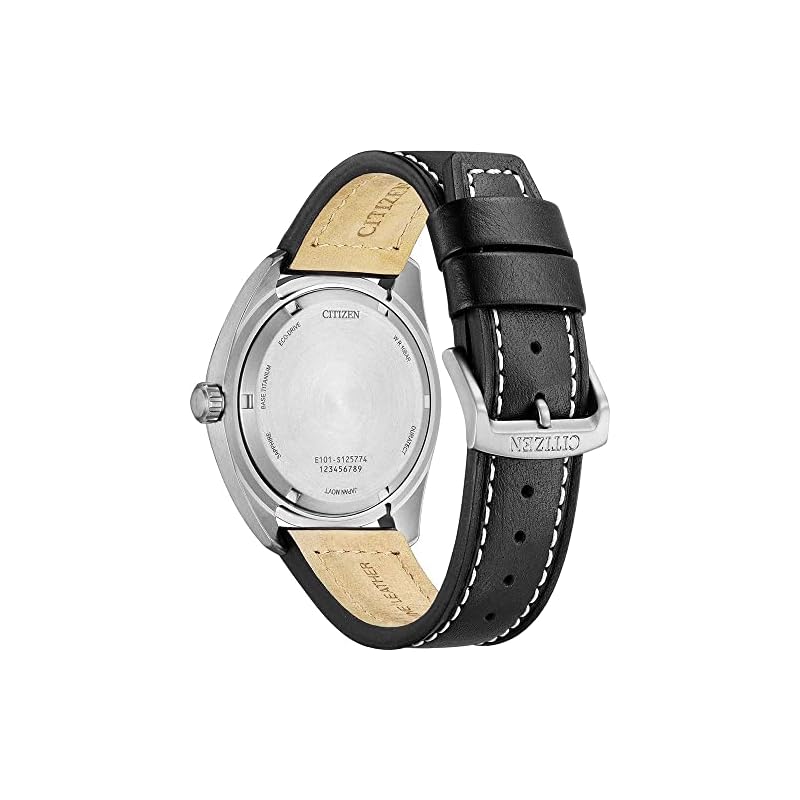Мужские аналоговые часы Citizen Eco-Drive с кожаным ремешком, BM8560-29E, Черный/Белый, Современные