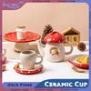 Cute Ceramic Cup with Lid Mushroom Coffee Mug Water Kettle Breakfast Milk Cup Tableware Home Teapot Plate Bowl Birthday Gift