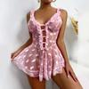 Сексуальное женское кружевное ночное белье Babydoll, женское нижнее белье, боди, купальник