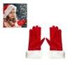 LED White Cuffs Decor Knitted Gloves Winter Full Finger Mitten Thicken Warm Christmas Red/ White Gloves for Girlfriend