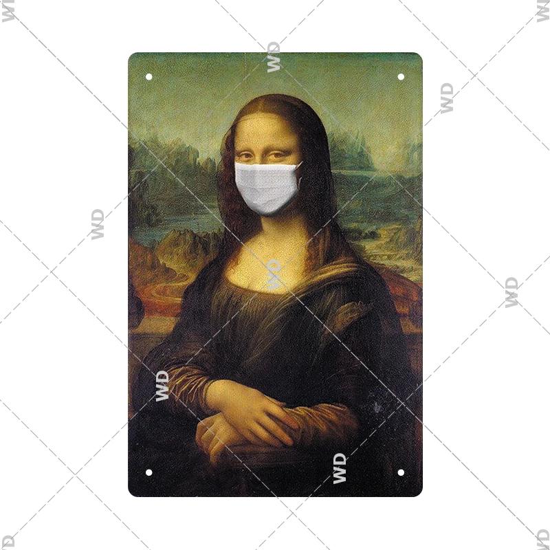 Винтажная сексуальная забавная металлическая вывеска MonaLisa, металлическая жестяная табличка, металлическая винтажная вывеска для паба, бара, человек, украшение пещеры, железные тарелки
