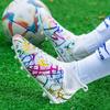 Unisex Football Boots Men's High -top Elastic Socks Mouth Leather Art Lawn Long Nail Football Shoes Children Big Size Football Boots