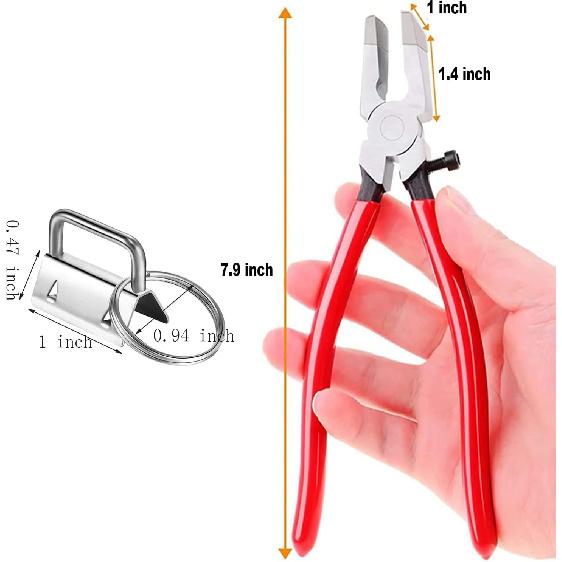 41 Sets Key Fob Hardware And Glass Running Pliers Tool, For Key Fob Hardware Tall, Silver