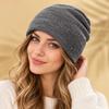 Coldproof Pullover Beanie Shiny Rhinestone Decor Winter Fall Hat Knitted Hat  Daily Winter Wear