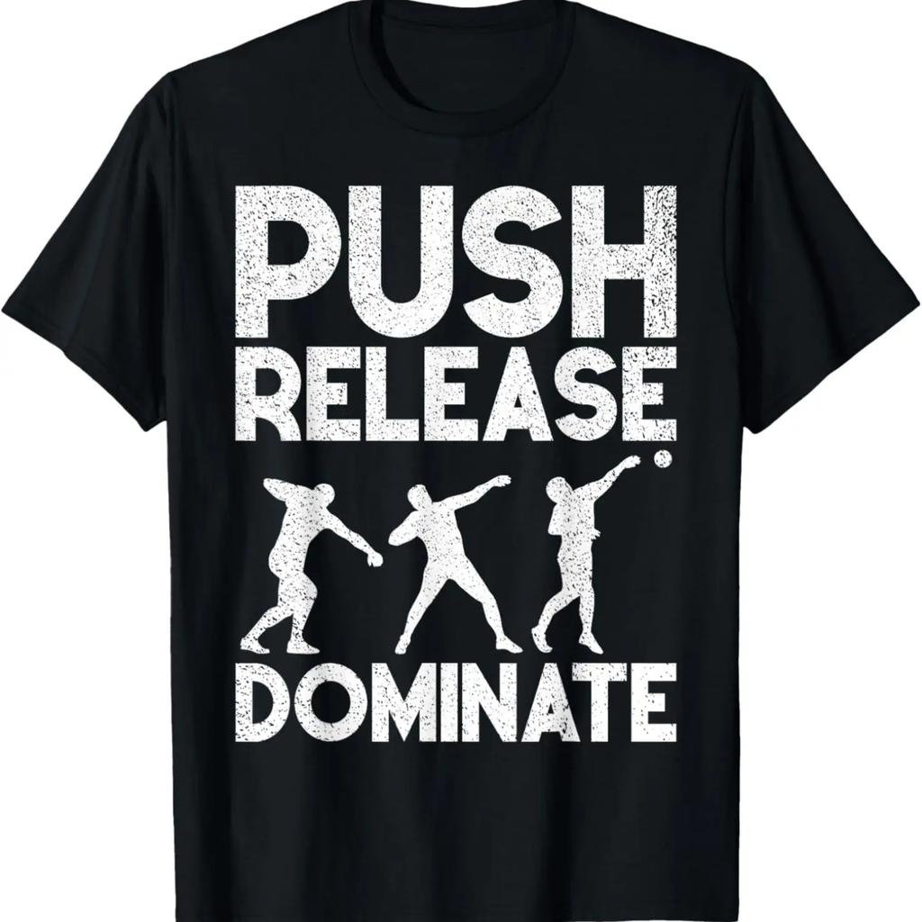 Футболка с надписью Push Release Dominate Shot Put